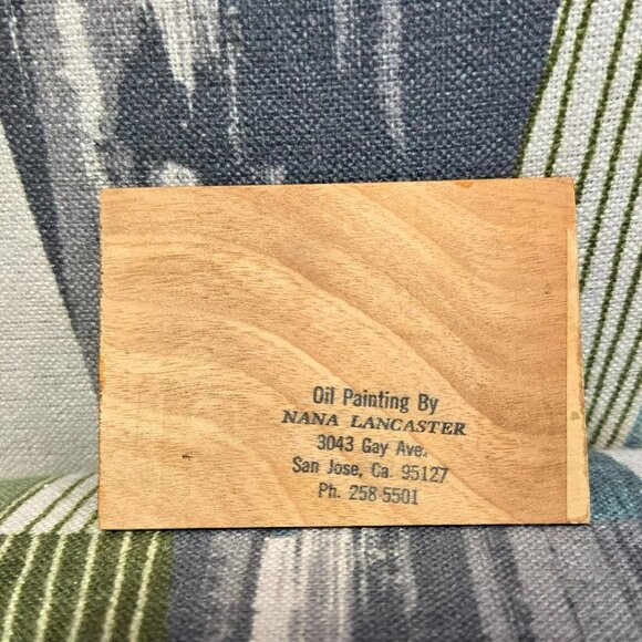 2 x Mini Oil Paintings On Wood Flowers By Nana Lancaster Signed Cottage Core Nat - Picture 10 of 16